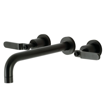Kingston Brass KS8020KL Two-Handle Wall Mount Tub Faucet, Matte Black KS8020KL
